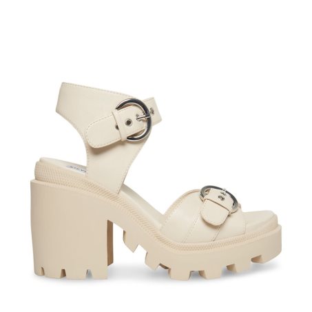 Cream Steve Madden Costal Women's Heels Sandals | PH 7145QHV